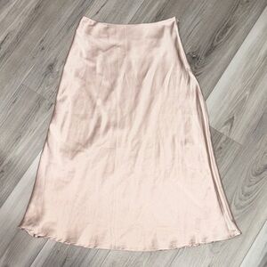 SHEIN Blush A-Line Satin Skirt